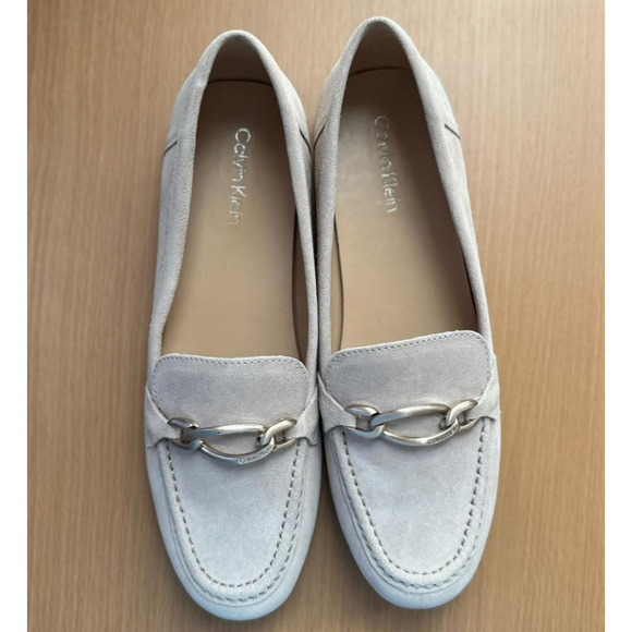 Calvin Klein Women Suede Leather Loafers SZ 10 M Light Natural - Taupe - Picture 7 of 10